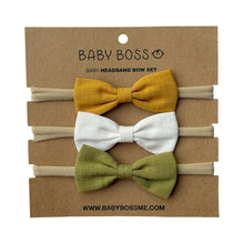 Load image into Gallery viewer, Baby Headband Bow Set Cotton