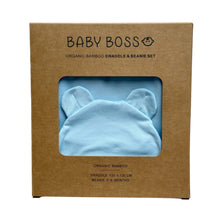 Load image into Gallery viewer, Organic Bamboo Swaddle & Beanie Set (Blue)