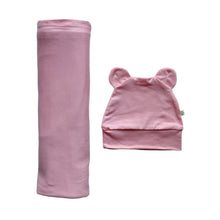 Load image into Gallery viewer, Organic Bamboo Swaddle & Beanie Set (Pink)
