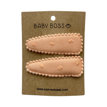 Load image into Gallery viewer, Kids hair clip, baby hair clip, hair accessories for girls, girl hair accessories, kids hair accessories, baby hair accessories, baby hair pin, baby hair clip, eco-friendly baby hair accessories, eco-friendly kids hair accessories, cotton hair clip, cotton hair pin, Dubai, Abu Dhabi, UAE