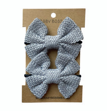 Load image into Gallery viewer, Kids hair clip, baby hair clip, hair accessories for girls, girl hair accessories, kids hair accessories, baby hair accessories, baby hair pin, baby hair clip, eco-friendly baby hair accessories, eco-friendly kids hair accessories, cotton hair clip, cotton hair pin, hair tie, girls hair tie, girls hair tie bow, Dubai, Abu Dhabi, UAE