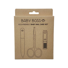 Load image into Gallery viewer, Eco-friendly baby nail care set, eco-friendly baby essentials, United Arab Emirates, Dubai, Abu Dhabi, baby grooming, baby grooming essentials, baby nail care set, baby nail clippers, baby nail file, baby nail scissors.
