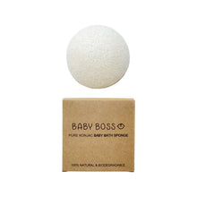 Load image into Gallery viewer, Baby Boss ME baby bath sponge is made from 100% natural konjac plant fibres. The best sponge for your baby. The sponge is free from any fragrance, chemicals, colouring and preservatives, and it is biodegradable including the packaging. Eco-friendly, sustainable, Dubai, Abu Dhabi, UAE.
