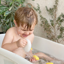 Load image into Gallery viewer, Baby Boss ME baby bath sponge is made from 100% natural konjac plant fibres. The best sponge for your baby. The sponge is free from any fragrance, chemicals, colouring and preservatives, and it is biodegradable including the packaging. Eco-friendly, sustainable, Dubai, Abu Dhabi, UAE.