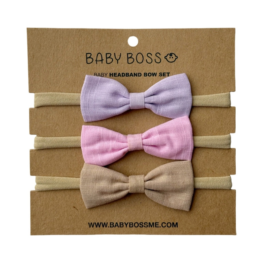 Baby Headband Bow Set Cotton