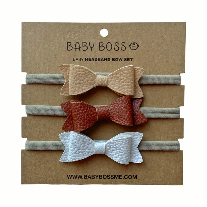 OUR HEADBAND SET includes three bows. The soft elastic headband ensures that the bows fit comfortably on newborns and toddlers alike. These bows are suitable for everyday wear and special occasions - and this set makes a perfect accessory for your baby boss! Dubai, Abu Dhabi, UAE. 
