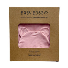 Load image into Gallery viewer, Organic Bamboo Swaddle &amp; Beanie Set (Pink)
