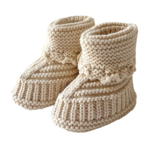 Load image into Gallery viewer, Knit baby booties, knit baby socks, newborn baby socks, newborn baby booties, newborn baby shoes, newborn baby gift, baby booties, cotton baby socks, cotton newborn socks, cotton baby booties. 
