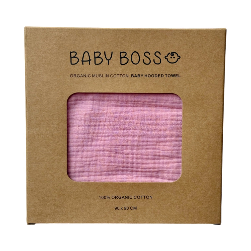 Baby Boss Baby Hooded Towel is made from extra soft, non-irritable and absorbent 4-layered organic cotton muslin which is perfect for wrapping your baby boss after their bath time. The towel contains no harmful dye or chemicals and is suitable for newborns and toddlers alike. The generous size of the towel and the practical hood ensure that your baby is kept dry and warm from head to toe. Dubai, Abu Dhabi, UAE
